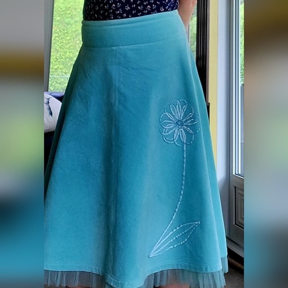 Aqua circle skirt vintage style 50's - Picture 11 of 16